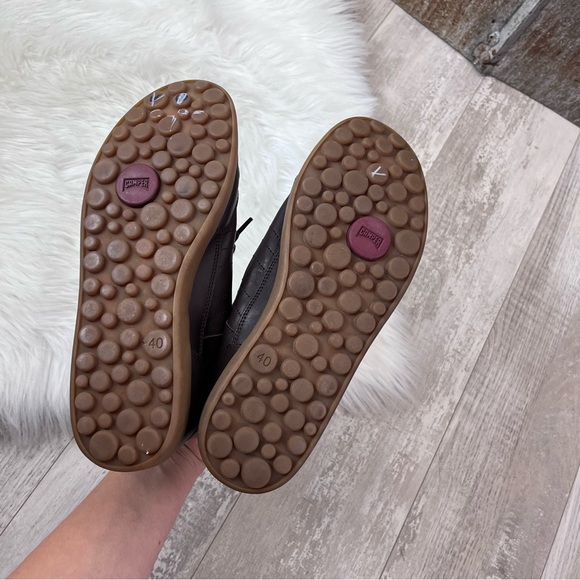 CAMPER High Top Lace Up Brown Leather Sneakers 40 - Picture 7 of 9